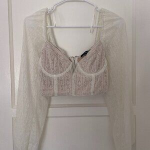 White lace off the shoulder Top